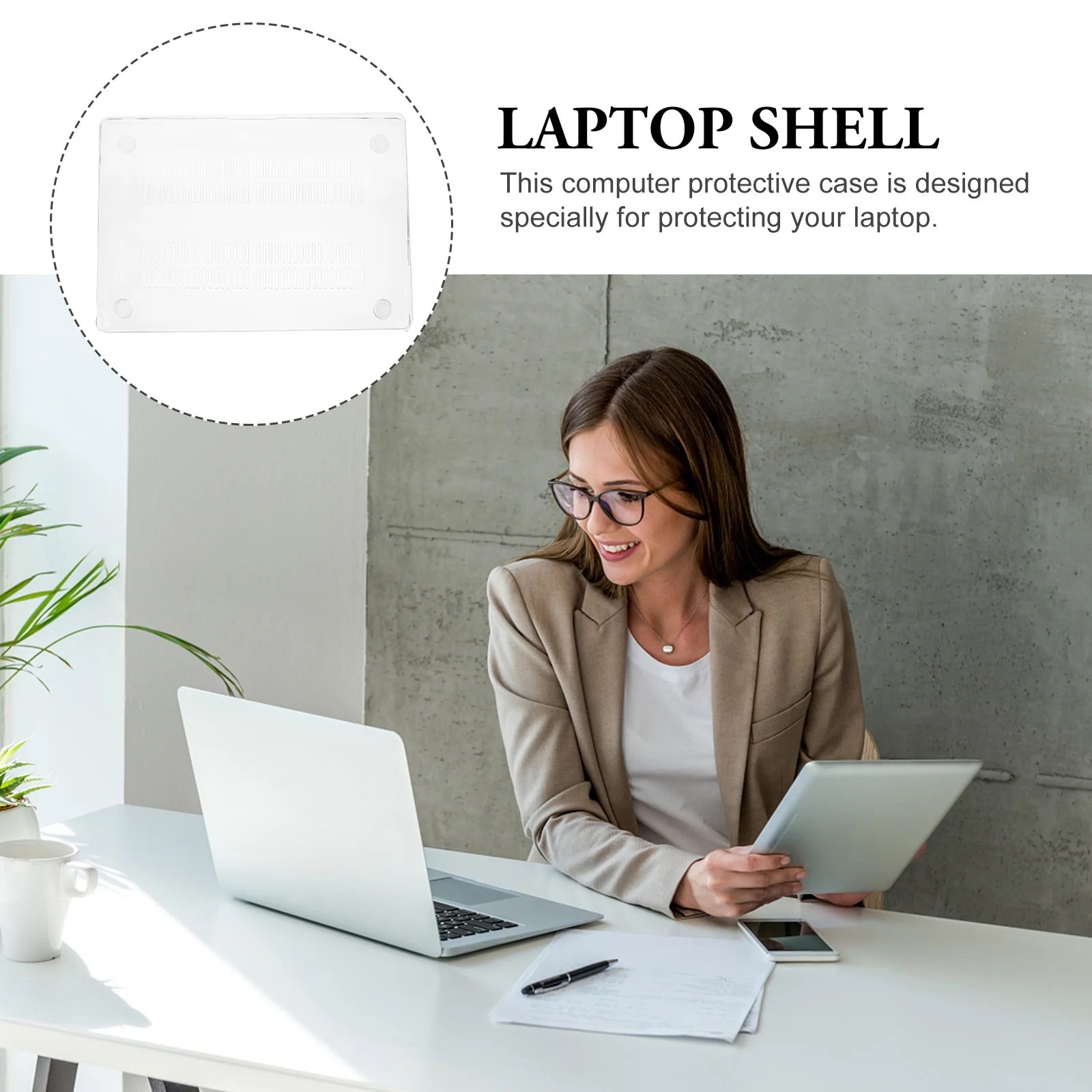Husa protectie laptop transparenta 34.6x24x1.5cm plastic