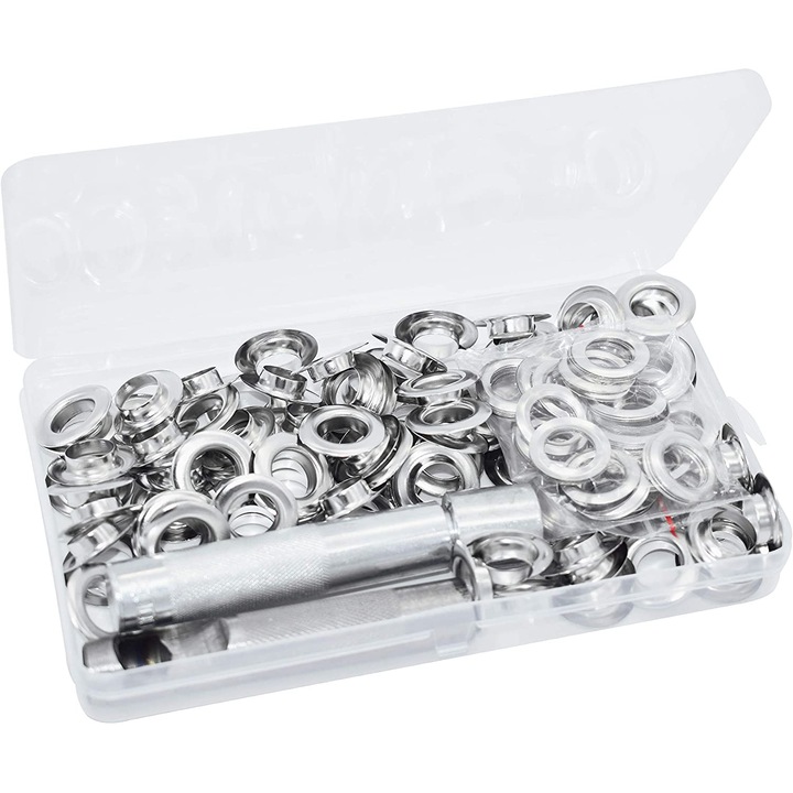 100 db fém patent készlet 12mm ezüst réz 14x8x3.3cm