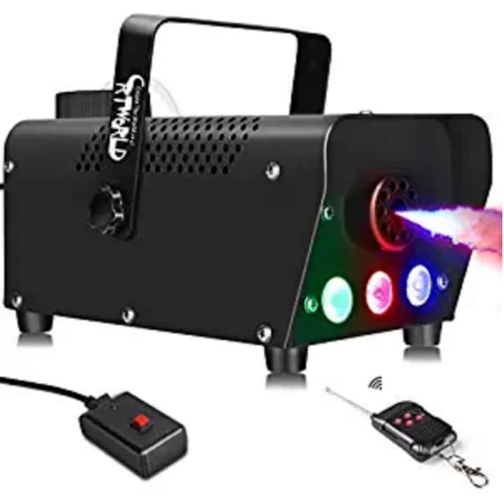Преносима машина за дим с безжично дистанционно управление, RGB светлина, алуминий, компактна