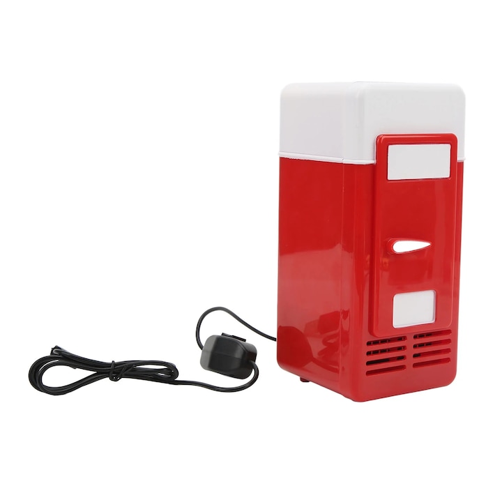 Mini frigider auto, rosu, 479g, ABS plastic