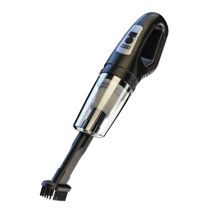 Aspirator auto mini 120W fara fir, portabil, alb, 6V
