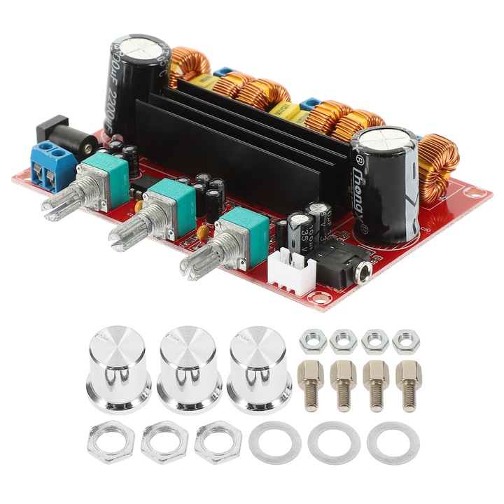 Amplificator audio 2.1 canale cupru 10x7x3cm multicolor 12-24V