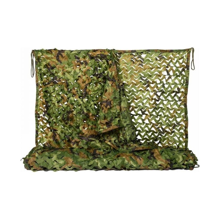 Plasa camuflaj Woodland 5x5m rezistenta usoara maro-verde