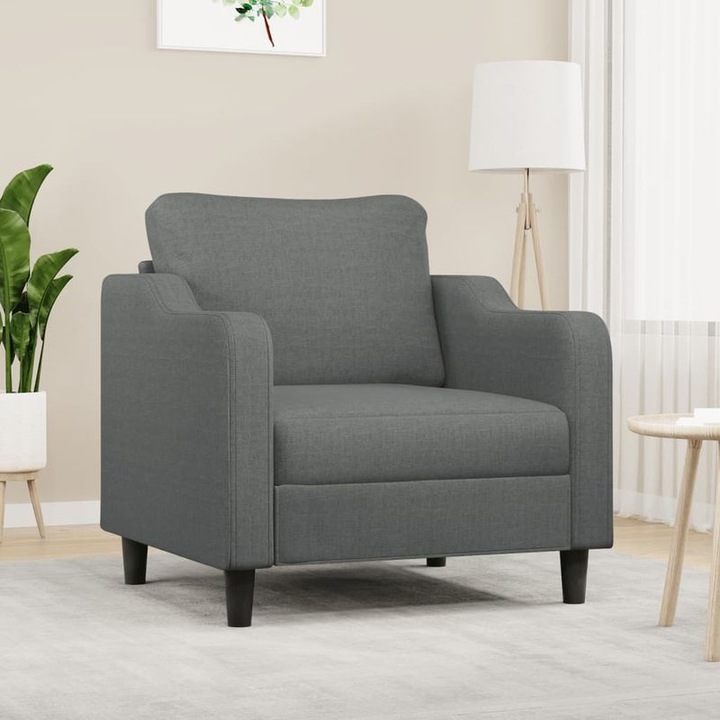 Sötétszürke fotel 78x77x80cm textil hab fém