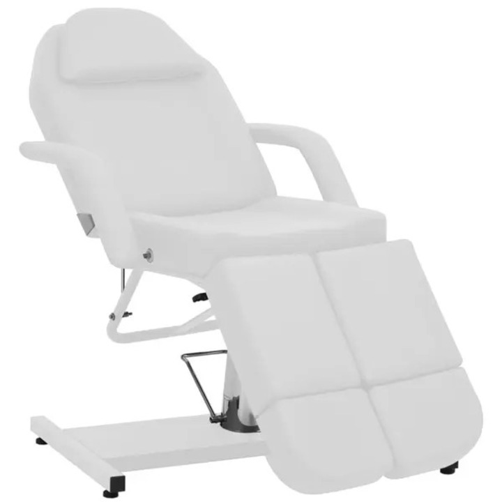 Scaun tratament, piele artificiala, alb, 180x62x78 cm, reglabil, rotativ