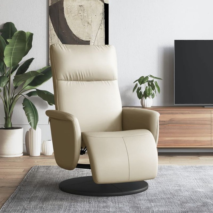 Krém színű műbőr relax fotel 71x90x105cm