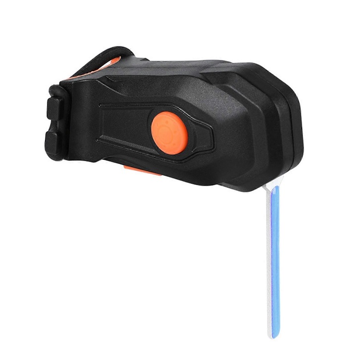 Lumina spate bicicleta LED USB incarcare, aluminiu, albastru, 500mAh, compacta