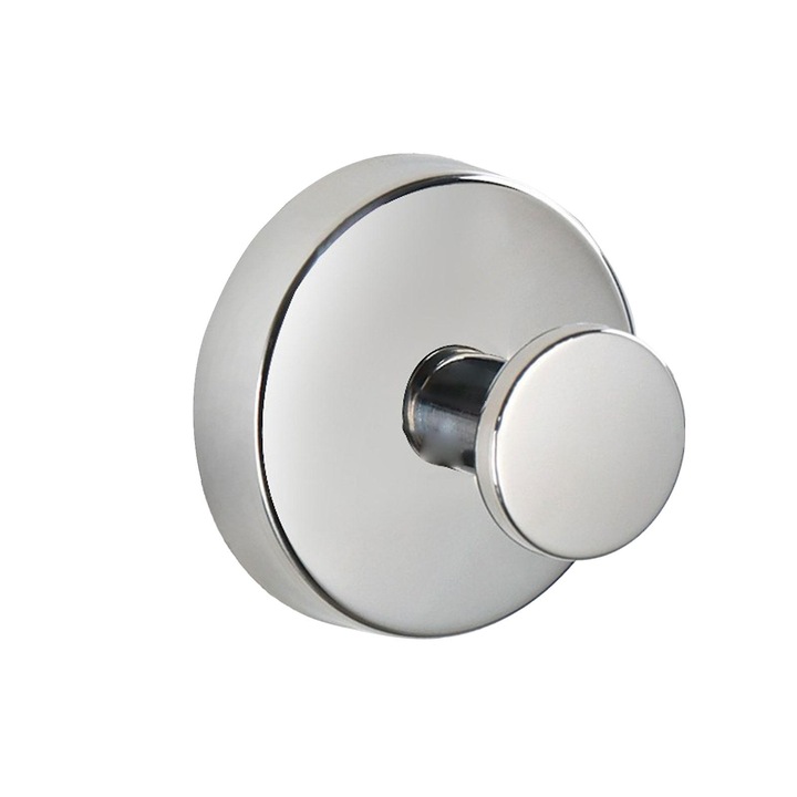 2 db rozsdamentes acél fürdőszobai ajtóhorog készlet, 6 cm, ezüst