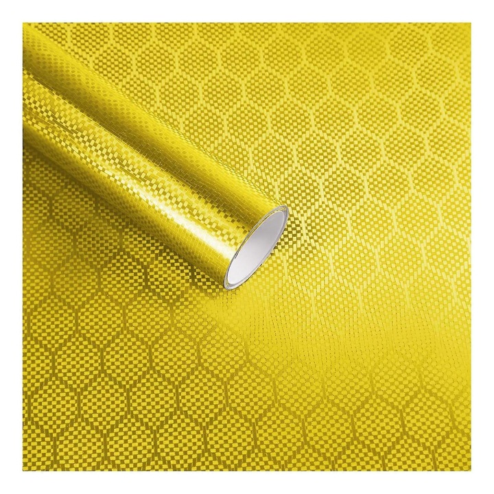 Arany hex-karbon autó fólia 50x100cm belső és külső használatra