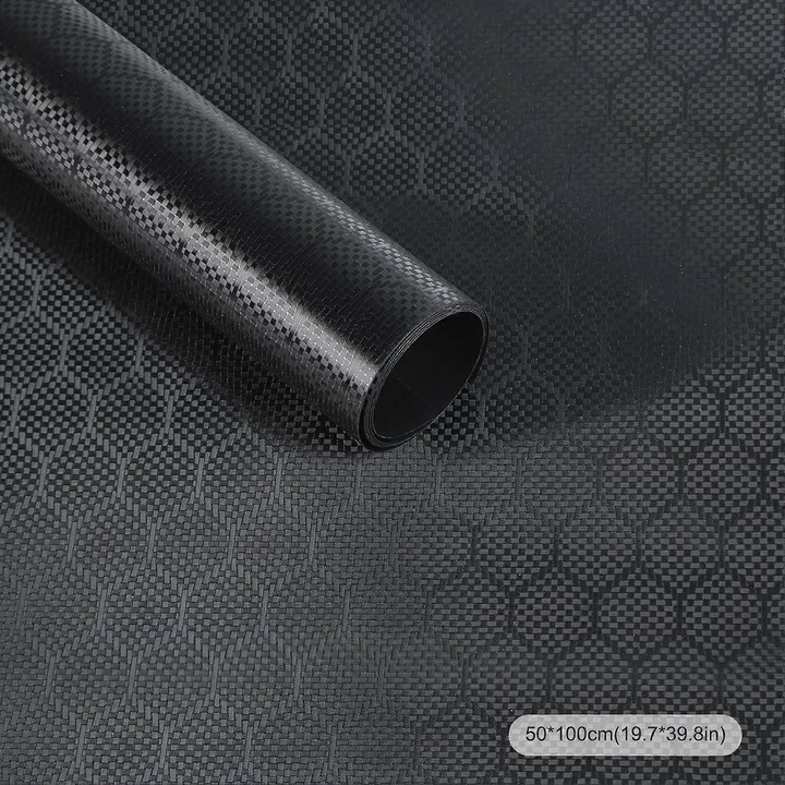 Hex-carbon PET autó fólia, fekete, 50x100cm, beltéri-kültéri