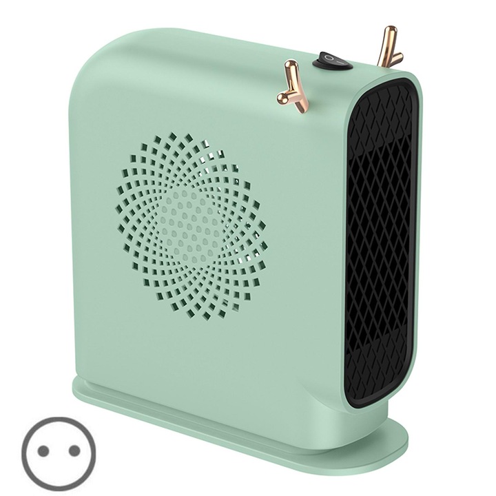 Asztali elektromos fűtőtest, 500W, zöld, 24.5x9.5x26cm