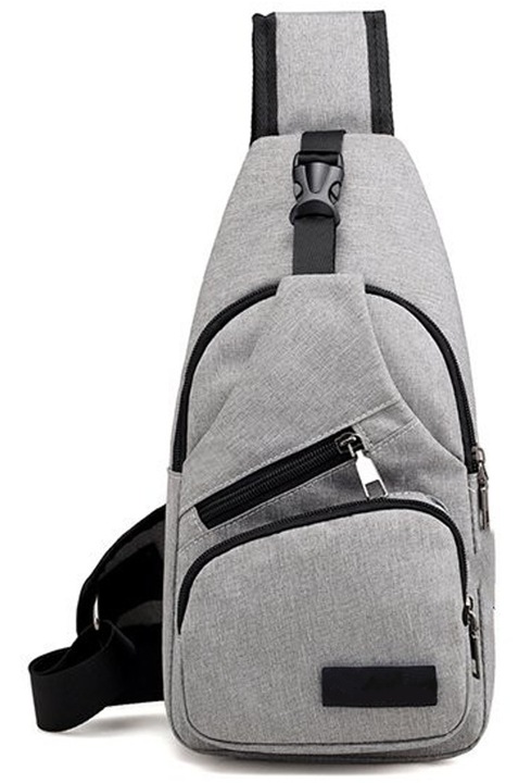 Rucsac Sling multifunctional, geanta crossbody, geanta de zi, rucsac usor cu o singura curea, geanta sling pentru drumetii, mers pe jos, ciclism, calatorii, ciclism, gri
