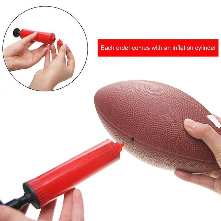 Minge rugby pentru copii, anti-alunecare, 17cm, PVC, set cu pompa