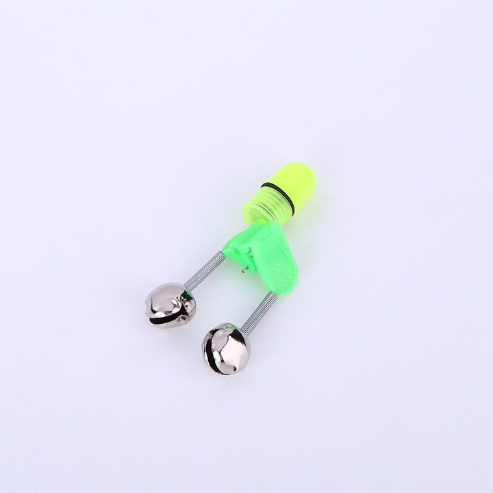 Clopotel dublu cu lumina de noapte, verde, 7.5x4x2cm