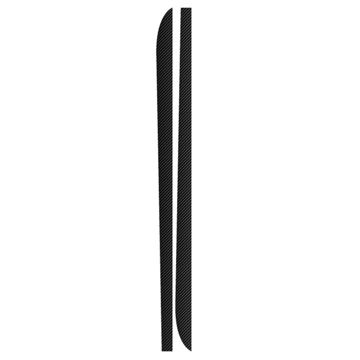 Set 2 benzi laterale auto, aspect fibra de carbon negru, 215x9.7cm