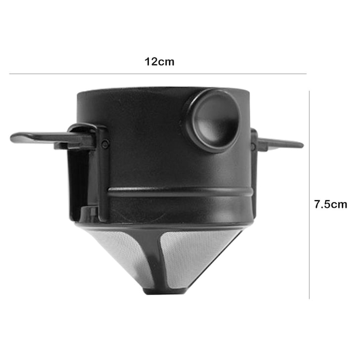 Cafetiera Pour Over, otel inoxidabil, 12x7.5cm, argintiu