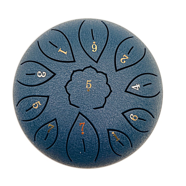 Toba de limba din otel 6 inch 11 note, albastru inchis, 15x7.5x15cm, set complet