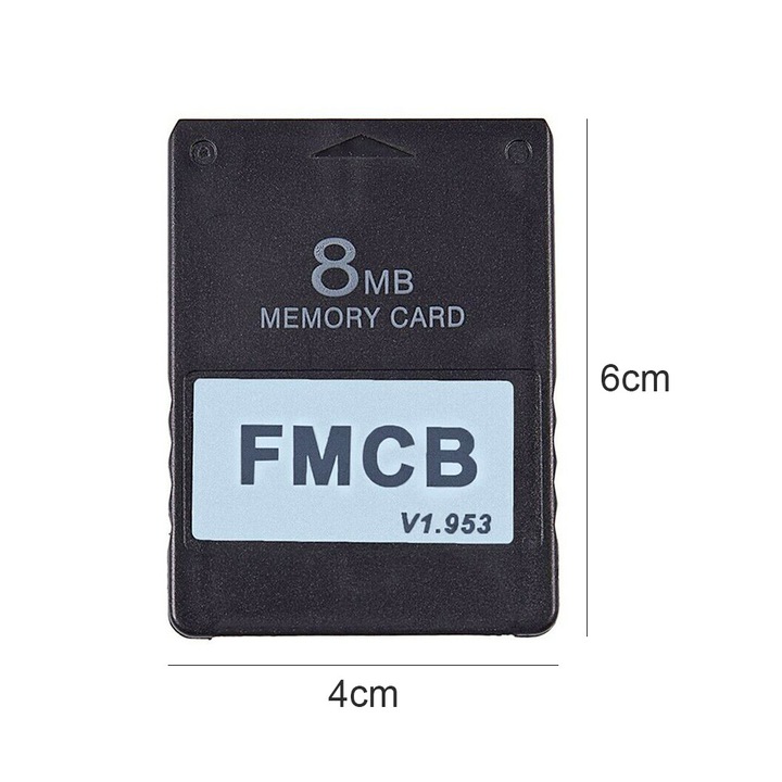 Card memorie Free McBoot FMCB 8MB 16MB 32MB 64MB pentru PS2, negru, 60x40x7mm