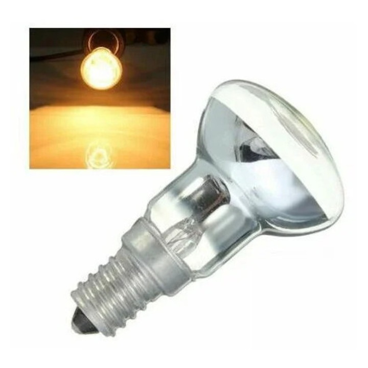 Set 4 becuri lava lampa E14 R39 30W alb cald 2400-2600K