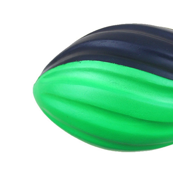 Minge antrenament rugby, spuma, spirala, verde, 12.7x5.1cm