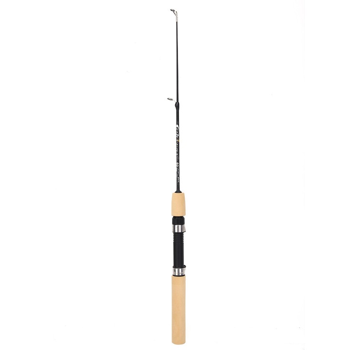 Lanseta pescuit carbon 60-100cm, usoara, maner lemn moale, natur/negru
