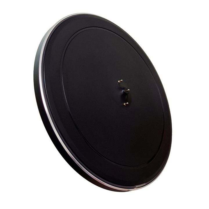 Asztali töltőállomás, Bluetooth hangszóró tartó, fekete, 9.9x9.9x0.7cm