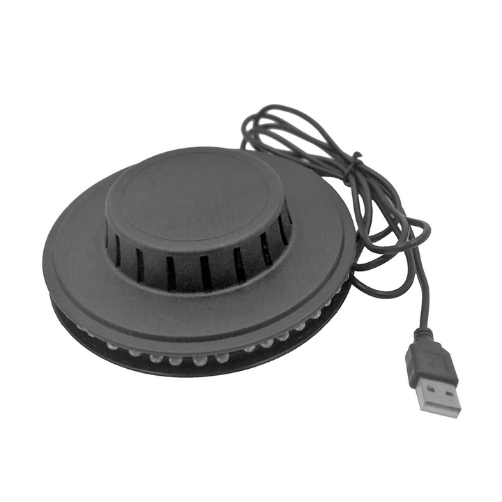 Lampa disco rotativa LED RGB 5W cu activare vocala USB 13x13x5cm