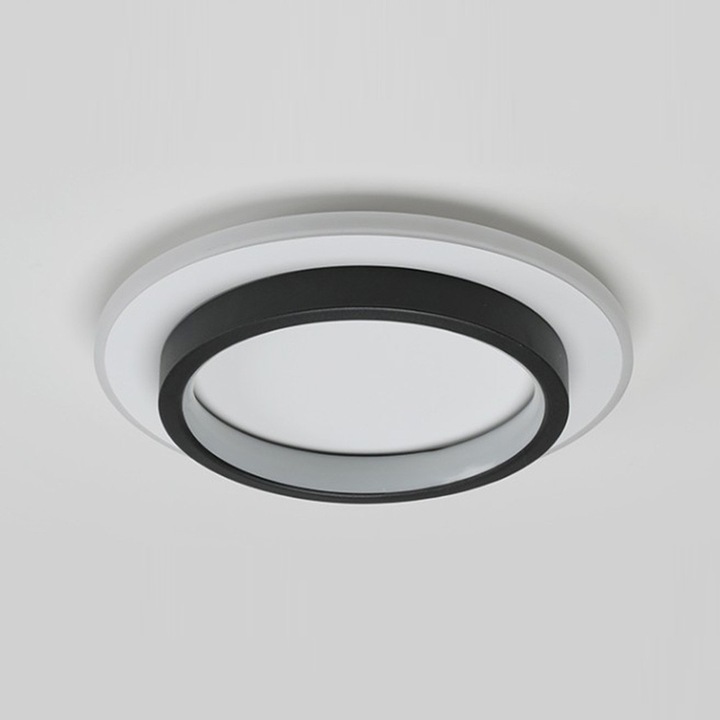 Lampa plafon LED rotunda, alb, acrilic si metal, 18x15cm, moderna