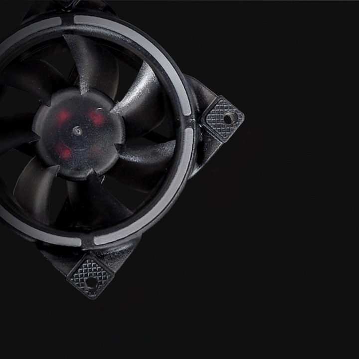 Ventilator PC 80x80x25mm, 12V, 4PIN, negru, fara iluminare