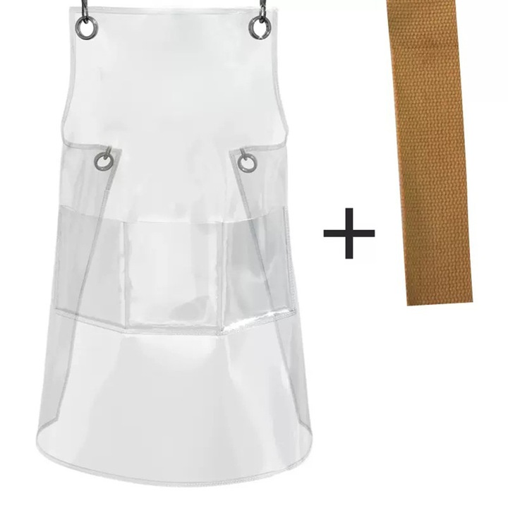 Sort de lucru transparent cu panglica galbena 60cm TPU