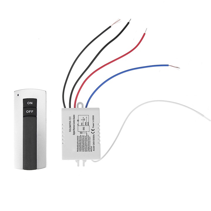 Comutator wireless digital 1 canal 220V, alb, 9x4x1.5cm