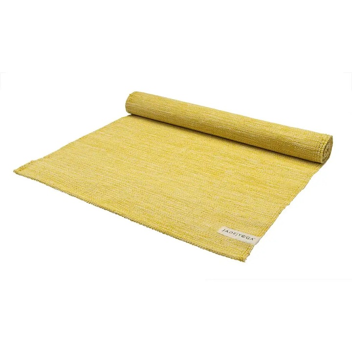 Jóga szőnyeg, Jade, Organic Cotton Mysore, 183 cm, sárga