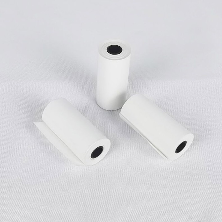 Set 5 role hartie termica imprimanta 57x25mm alb