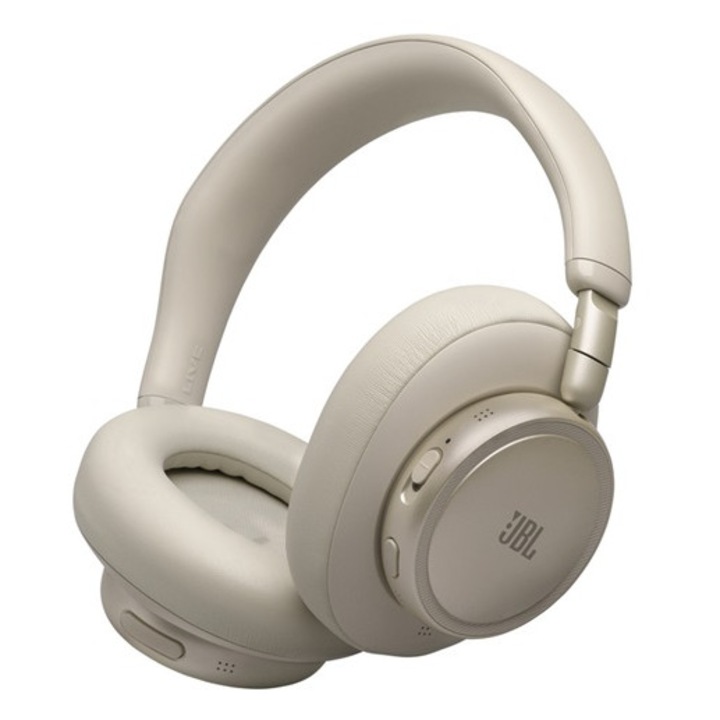 Jbl live 780nc bluetooth fejhallgató sztereo, v6.0, mikrofon, aktív zajszűrő, multipoint, összehajtható, bézs