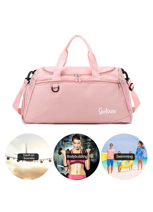 Oxford fitnesz táska rózsaszín 54x28x25cm unisex