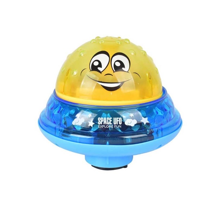 Jucarii de baie pentru copii, jucarii cu pulverizare automata a apei, plutitoare si rotitoare, jucarii cu lumina LED colorata intermitenta pentru baie