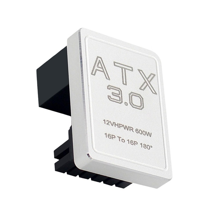 Adapter kábel szög 180 fok, 600W, ezüst, 30x22x14mm