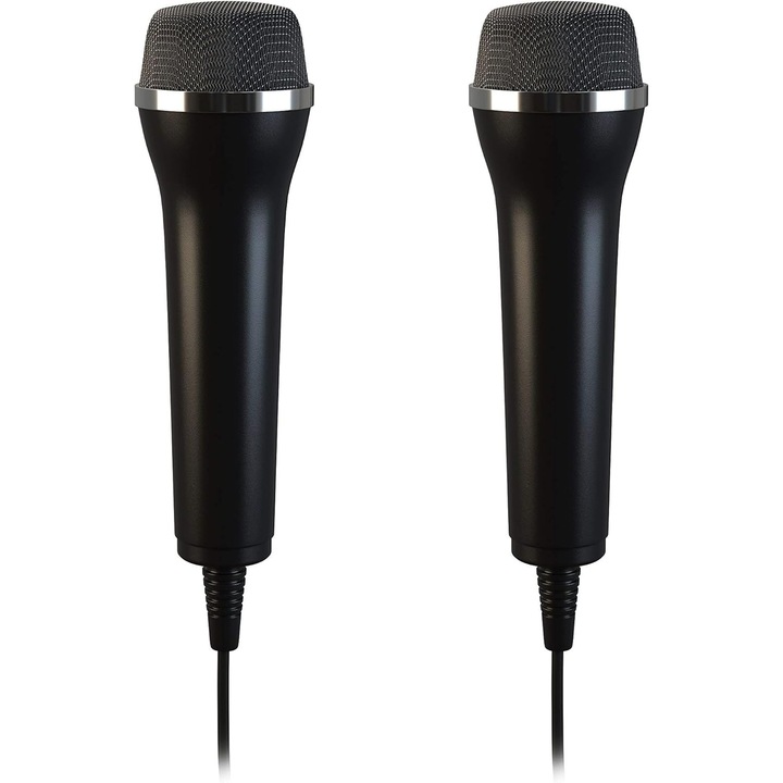 2 db USB Karaoke Mikrofon Szett, fekete, 25.6x7.2x4.8cm