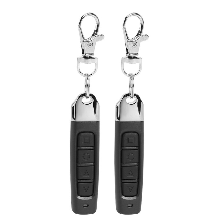 Set 2 telecomenzi copiere cod 433MHz, plastic, 12V, 50-150m, 6x3x1.5cm