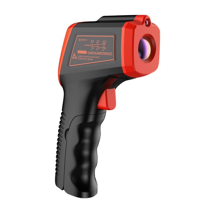 Termometru digital cu infrarosu, termometru laser, portocaliu, 145x70x40mm
