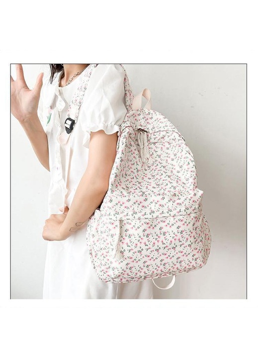 Női virágos nylon hátizsák 40x31x13cm többszínű állítható