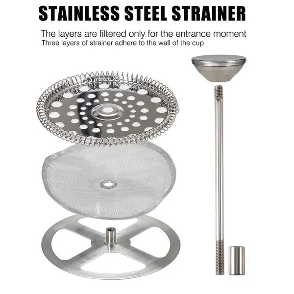 Cafetiera franceza titan 750ml, inox, pliabila, usoara