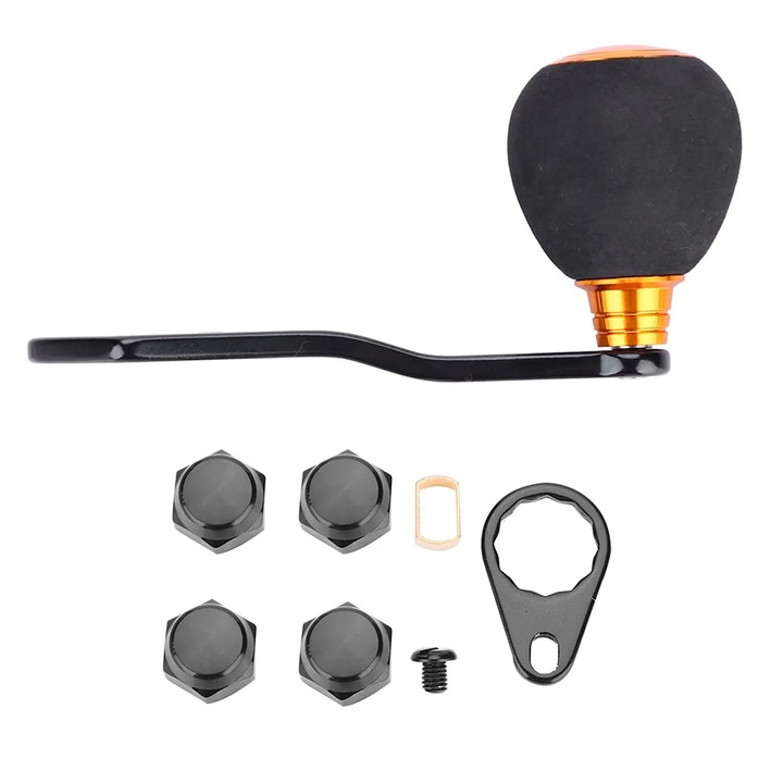 Maner metalic pentru mulineta, 94mm, auriu, rosu, negru