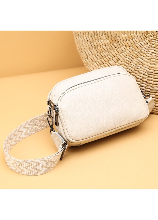 Női táska, valódi bőr, crossbody, 21x15x8cm, többszínű
