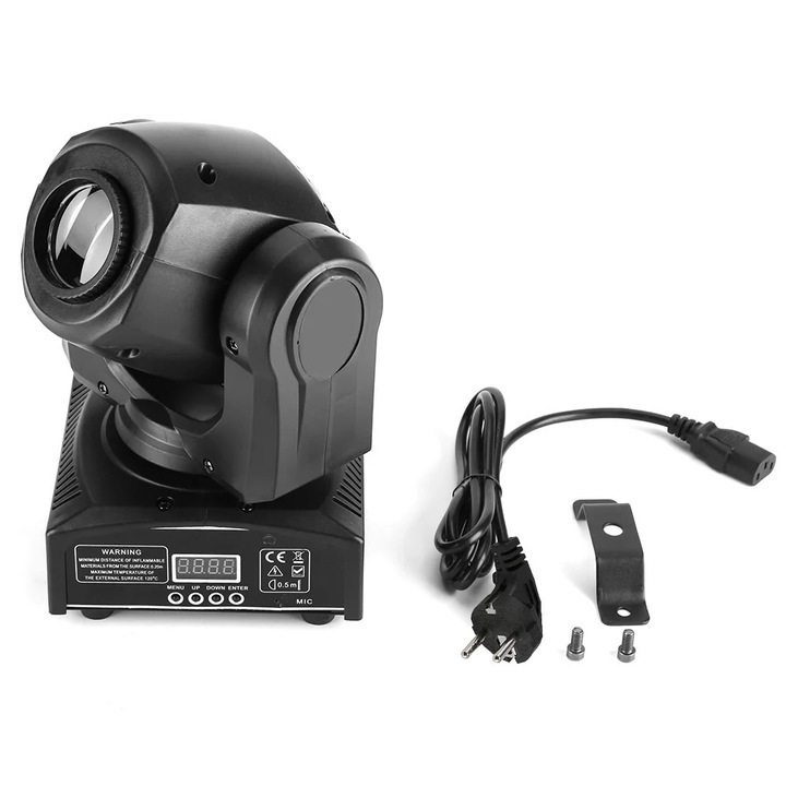 Lumina de scena LED 30W, miscare cap, negru, 220-240V, 2960g