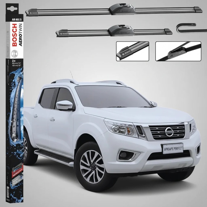Szélvédőtörlő lapát készlet Nissan Navara NP300 (D23, D23T) 2015-Jelen, Bosch AR601S
