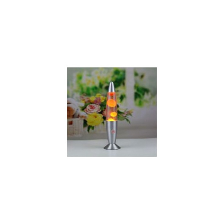 Lampa lava retro, portokalova, s preklyuchvatel, 30x15cm