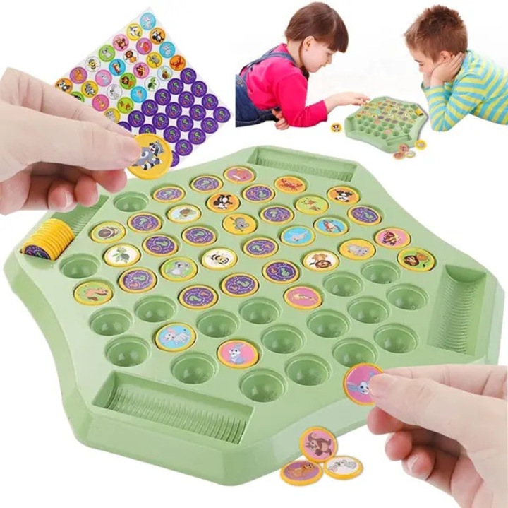 Joc de memorie sah flip, 52 piese, multicolor, 30x30cm