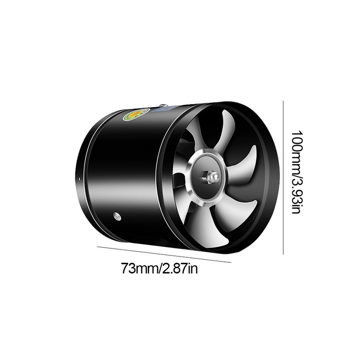 Fém légcsatorna ventilátor 4 6 8 hüvelyk fekete