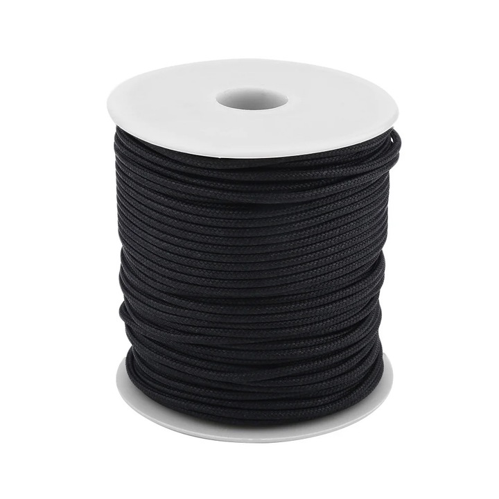 Sfoara pentru tambur arbaleta, 50m, 2mm, negru/alb/rosu, rezistenta, usoara